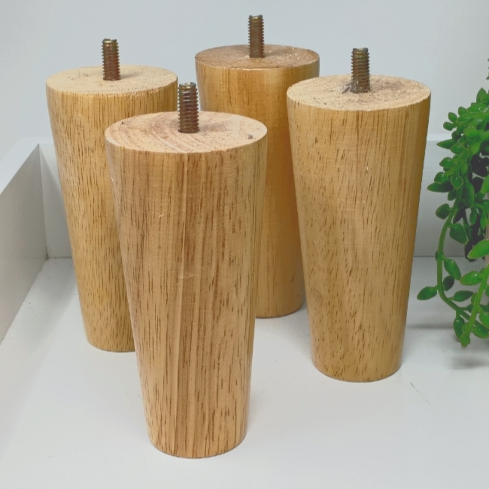 Set Of 4, 6in. Screw On, Wooden Sofa/Chair Legs.